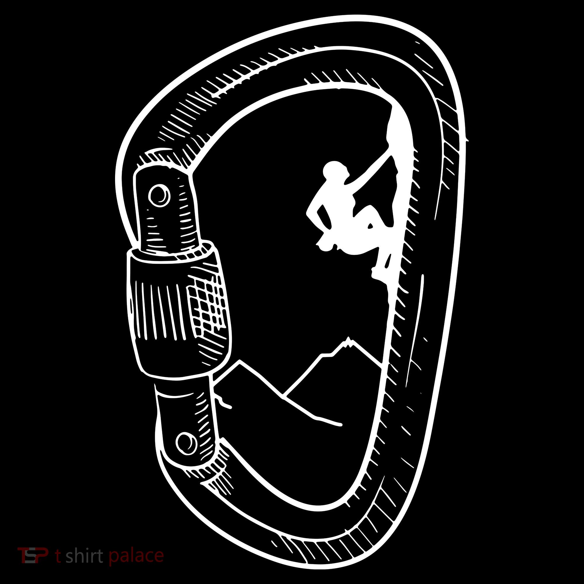 Rock Climbing Carabiner Mountain Tee Climber Gift Backpack