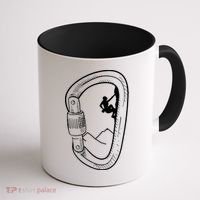 Rock Climbing Carabiner Mountain Tee Climber Gift Coffee Mug thumb 1