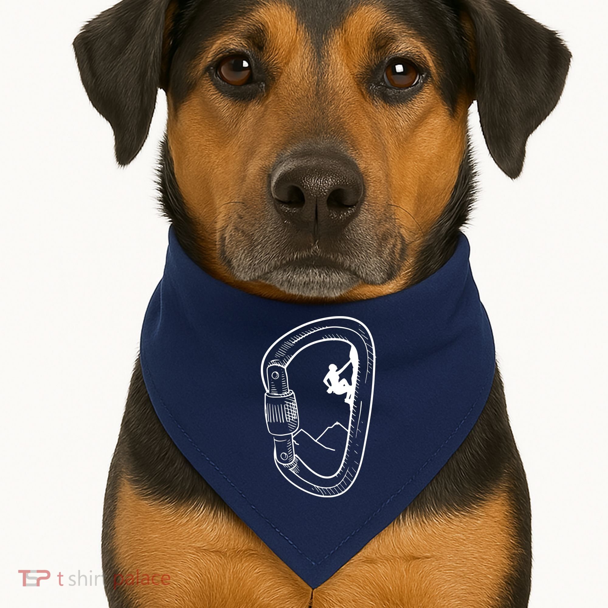 Rock Climbing Carabiner Mountain Tee Climber Gift USA-Made Doggie Bandana