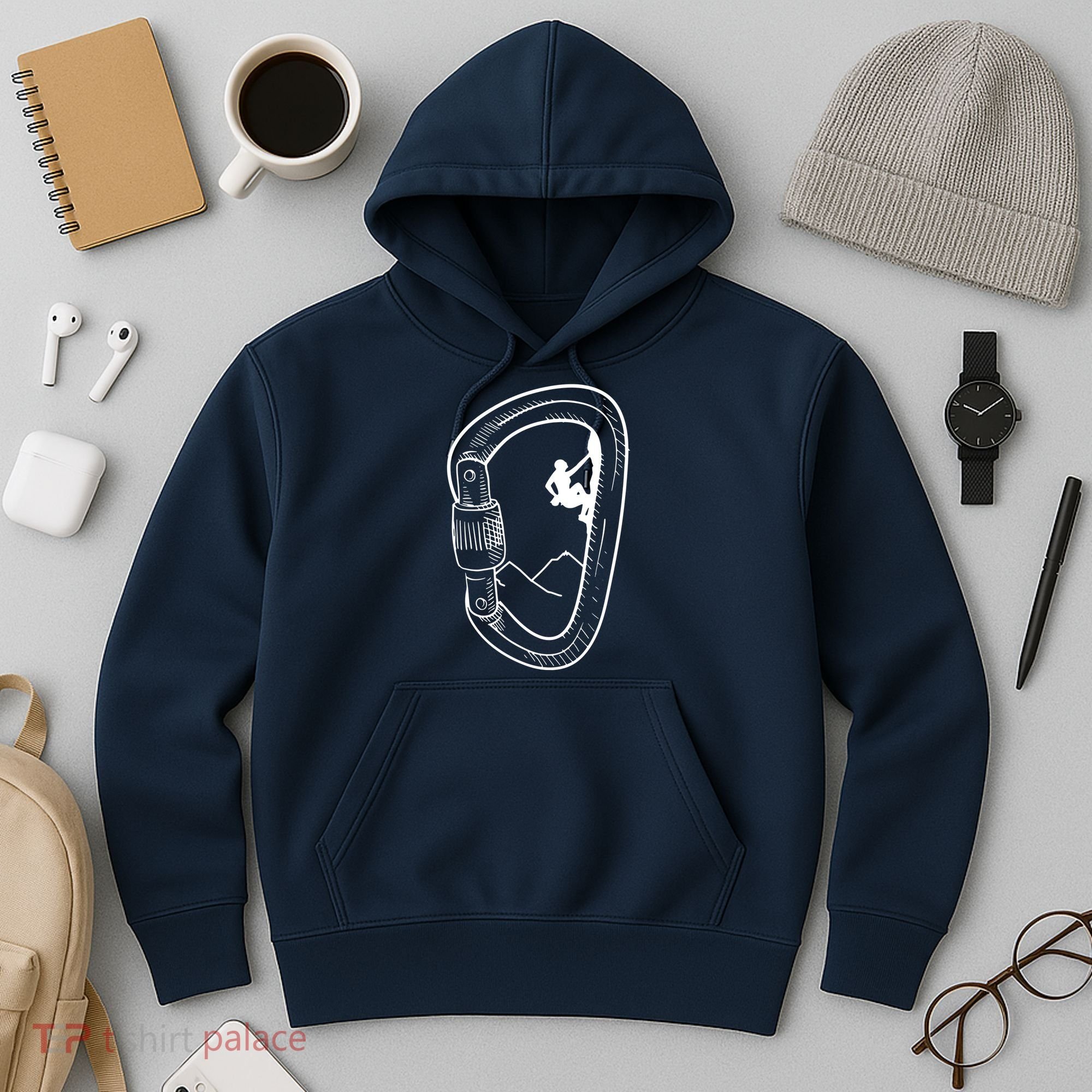 Rock Climbing Carabiner Mountain Tee Climber Gift Hoodie