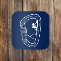 Rock Climbing Carabiner Mountain Tee Climber Gift Coaster thumb 0
