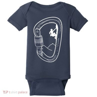 Rock Climbing Carabiner Mountain Tee Climber Gift Baby Bodysuit