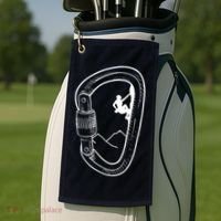 Rock Climbing Carabiner Mountain Tee Climber Gift Golf Towel thumb 2
