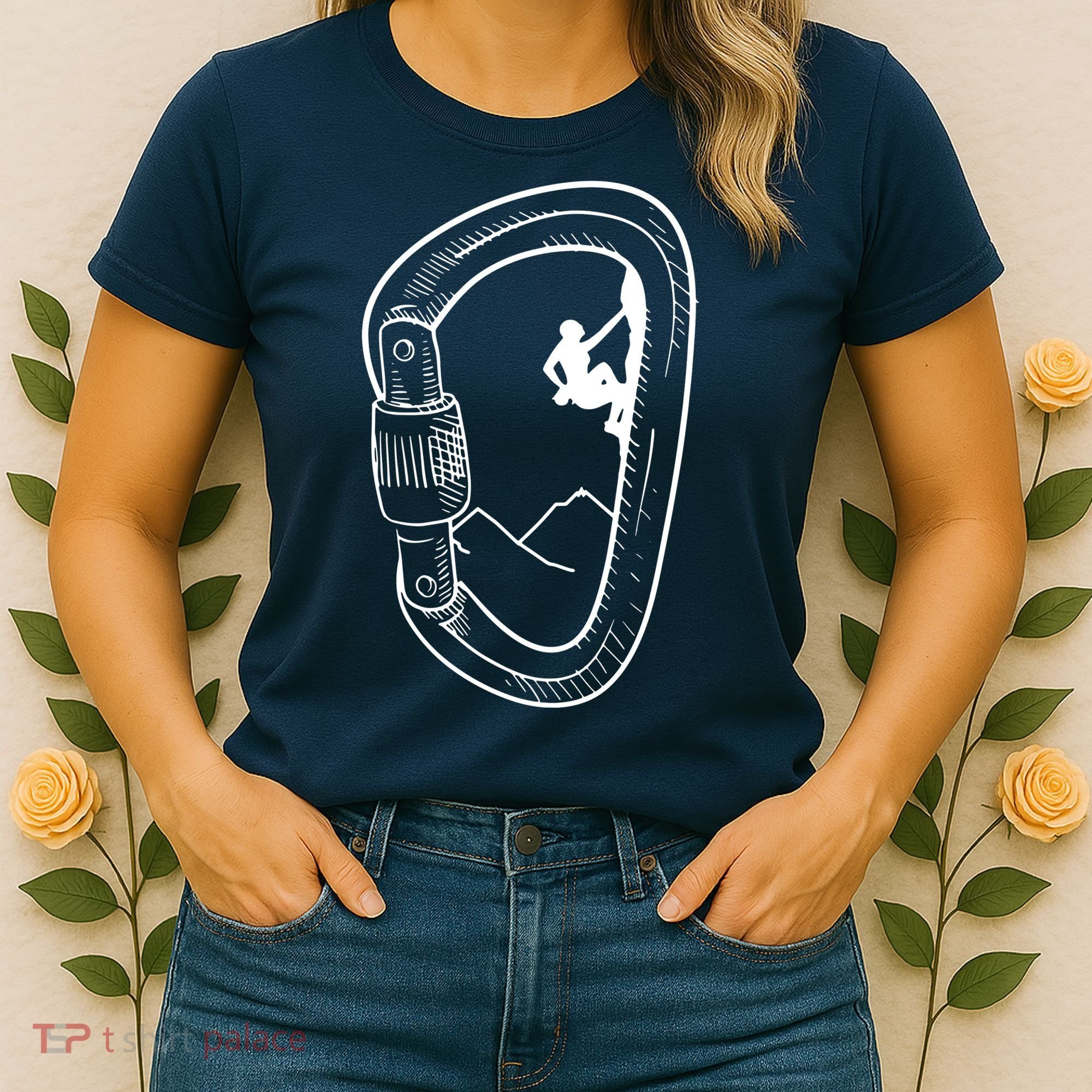 Rock Climbing Carabiner Mountain Tee Climber Gift Women's T-Shirt