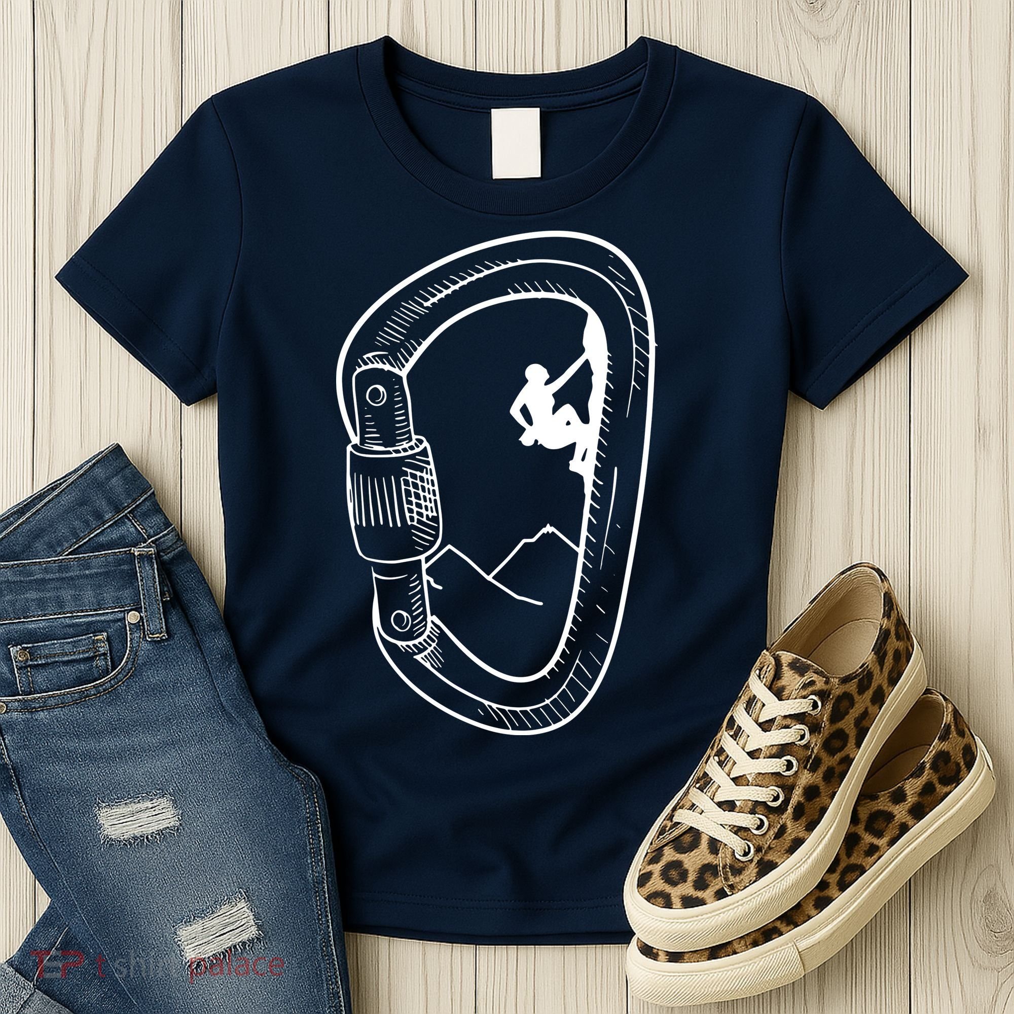 Rock Climbing Carabiner Mountain Tee Climber Gift Women's T-Shirt