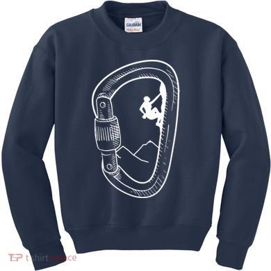 Rock Climbing Carabiner Mountain Tee Climber Gift Kids Sweatshirt