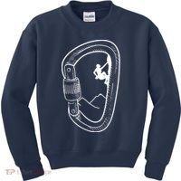 Rock Climbing Carabiner Mountain Tee Climber Gift Kids Sweatshirt thumb 0