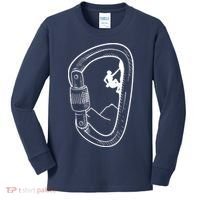 Rock Climbing Carabiner Mountain Tee Climber Gift Kids Long Sleeve Shirt thumb 0