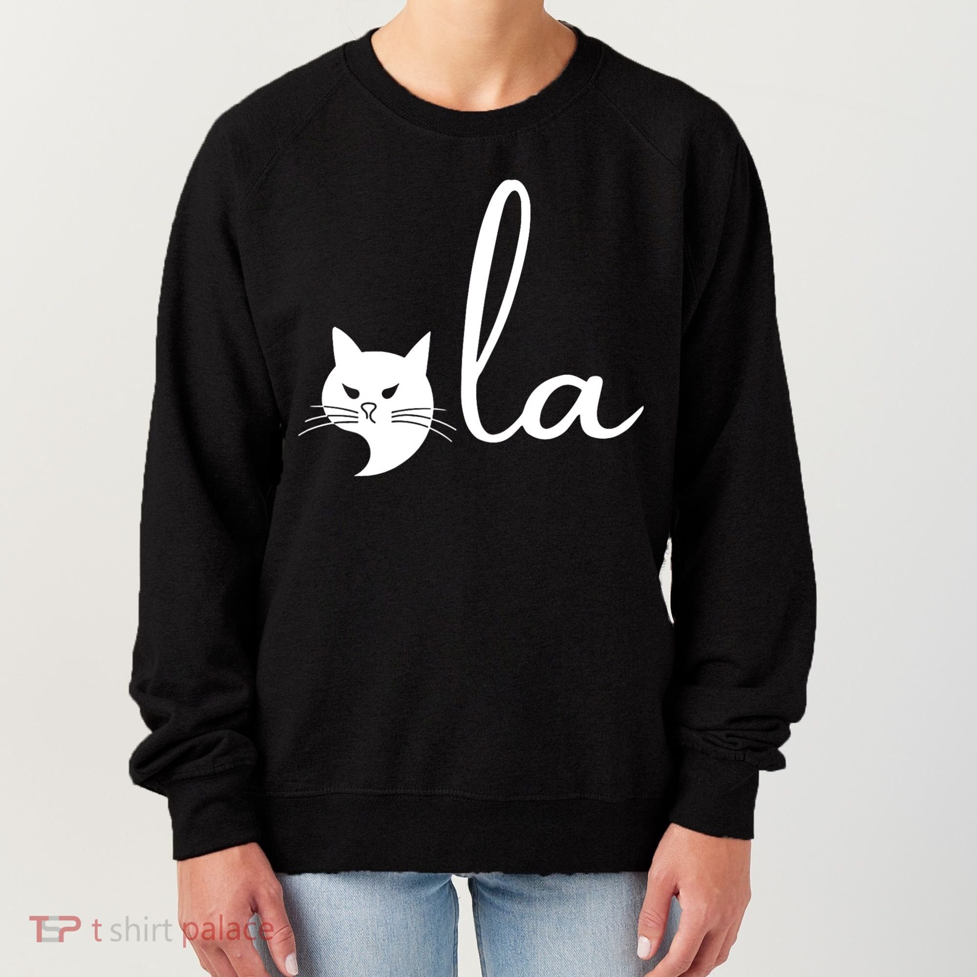 Retro Cat Comma La Kamala Harris For President 2024 Election Women's Sweatshirt