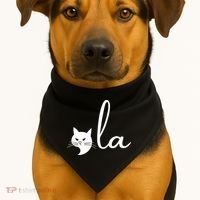 Retro Cat Comma La Kamala Harris For President 2024 Election USA-Made Doggie Bandana thumb 1