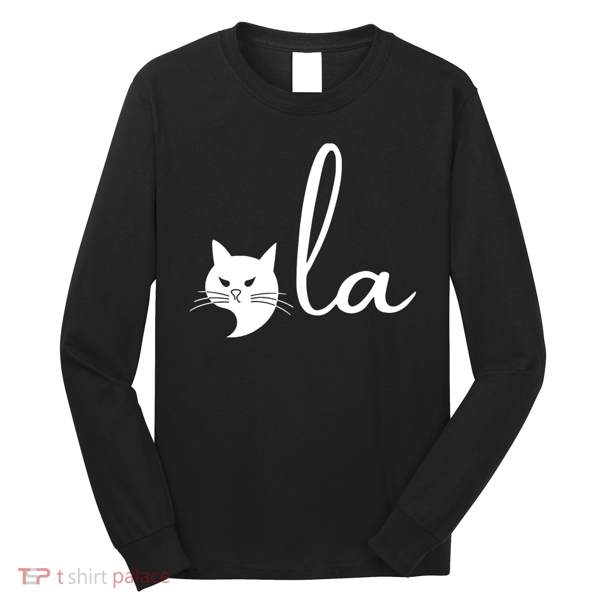 Retro Cat Comma La Kamala Harris For President 2024 Election Long Sleeve Shirt