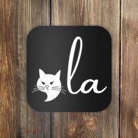 Retro Cat Comma La Kamala Harris For President 2024 Election Coaster thumb 0