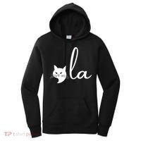 Retro Cat Comma La Kamala Harris For President 2024 Election Women's Hoodie thumb 0