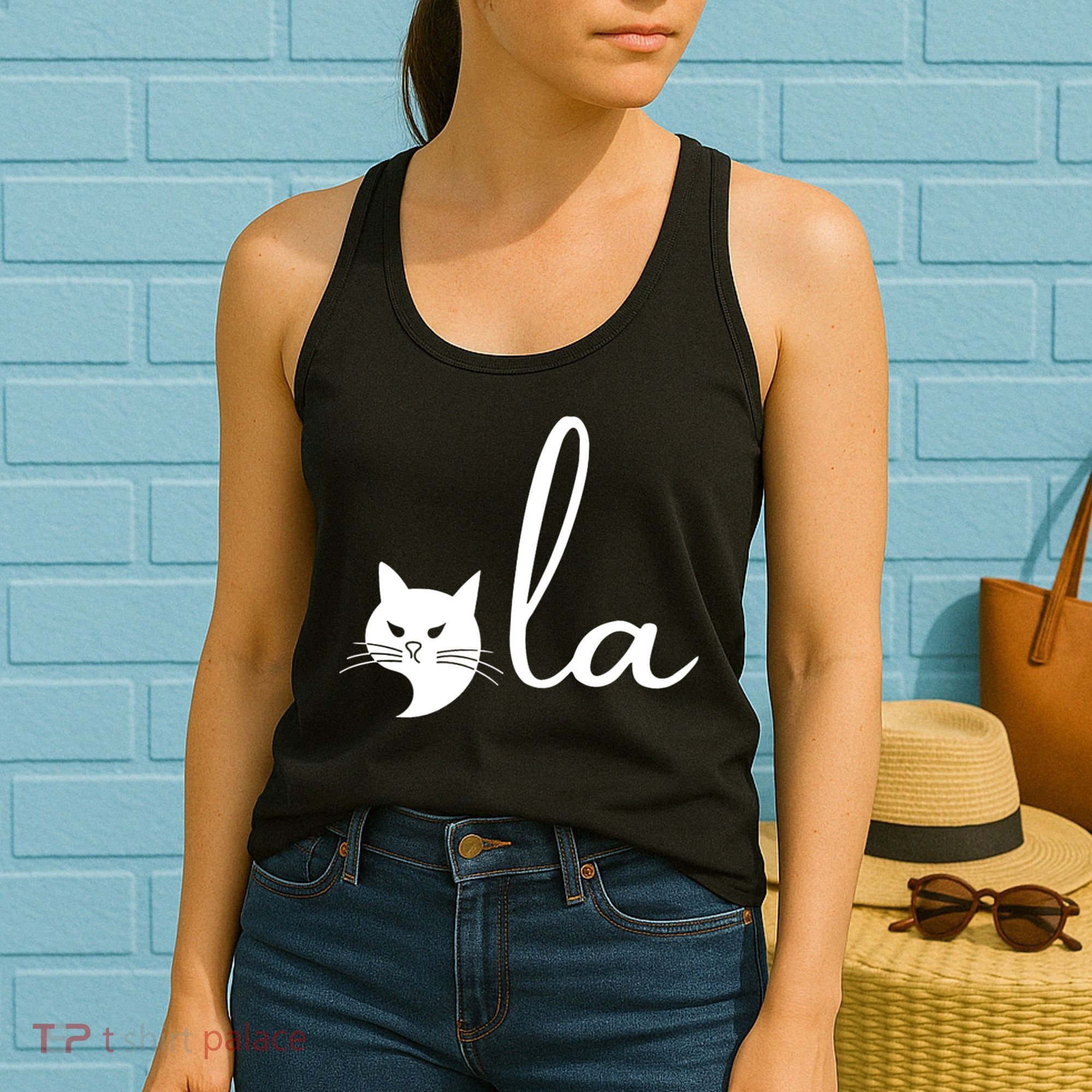 Retro Cat Comma La Kamala Harris For President 2024 Election Women's Tank Top