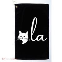 Retro Cat Comma La Kamala Harris For President 2024 Election Golf Towel thumb 0