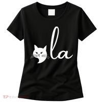 Retro Cat Comma La Kamala Harris For President 2024 Election Women's T-Shirt thumb 0