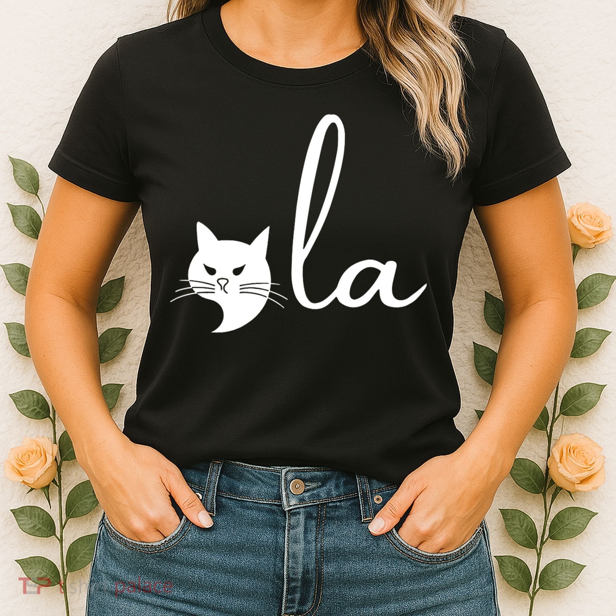 Retro Cat Comma La Kamala Harris For President 2024 Election Women's T-Shirt