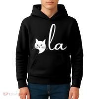 Retro Cat Comma La Kamala Harris For President 2024 Election Kids Hoodie thumb 4