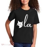 Retro Cat Comma La Kamala Harris For President 2024 Election Kids T-Shirt thumb 2