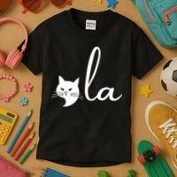Retro Cat Comma La Kamala Harris For President 2024 Election Kids T-Shirt thumb 3
