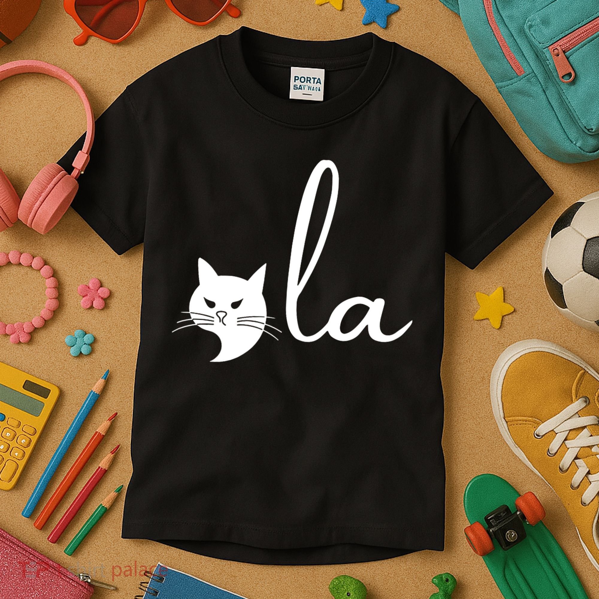 Retro Cat Comma La Kamala Harris For President 2024 Election Kids T-Shirt