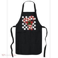 Retro Candy Cane Trendy Checkered Christmas Holiday Apron thumb 0