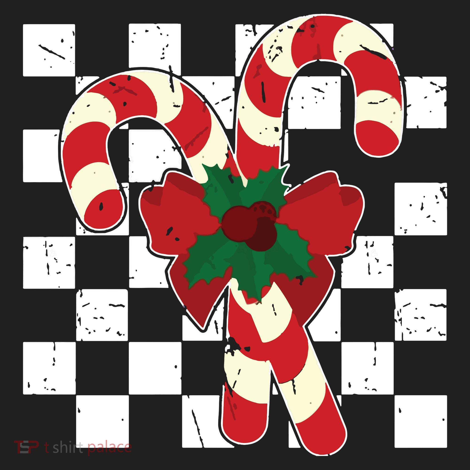 Retro Candy Cane Trendy Checkered Christmas Holiday Beanie