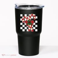 Retro Candy Cane Trendy Checkered Christmas Holiday Tumbler thumb 0