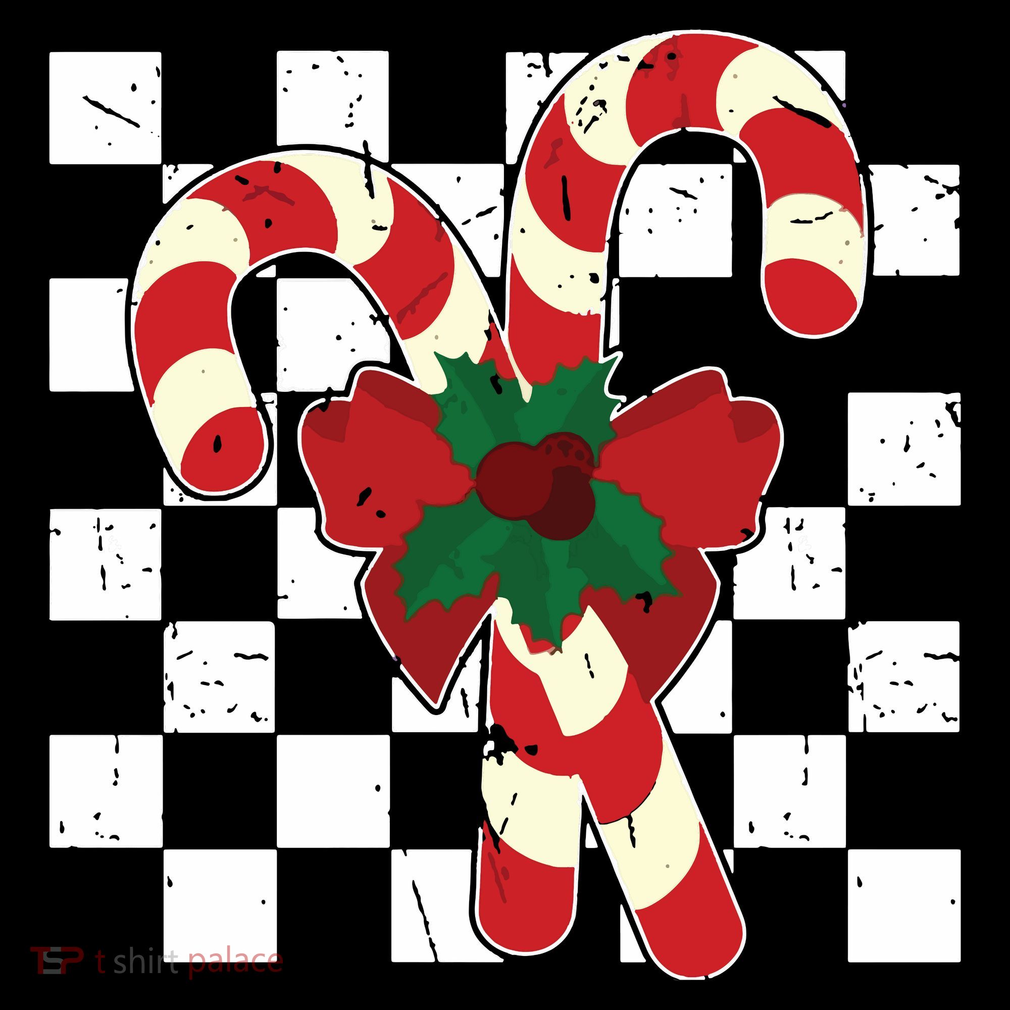Retro Candy Cane Trendy Checkered Christmas Holiday Mousepad