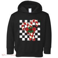 Retro Candy Cane Trendy Checkered Christmas Holiday Toddler Hoodie thumb 0
