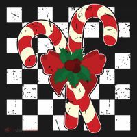 Retro Candy Cane Trendy Checkered Christmas Holiday Visor thumb 3