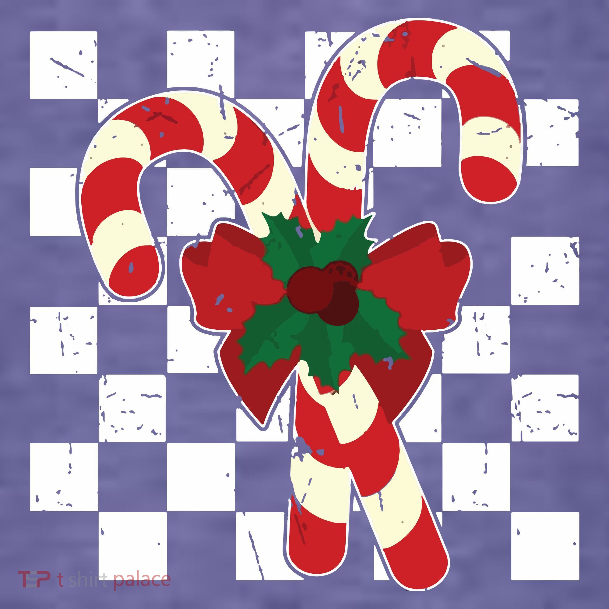 Retro Candy Cane Trendy Checkered Christmas Holiday Women's Hoodie