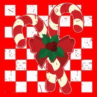 Retro Candy Cane Trendy Checkered Christmas Holiday Santa Hat thumb 1