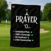 retro Christian Catholic Prayer About Jesus Golf Towel thumb 1