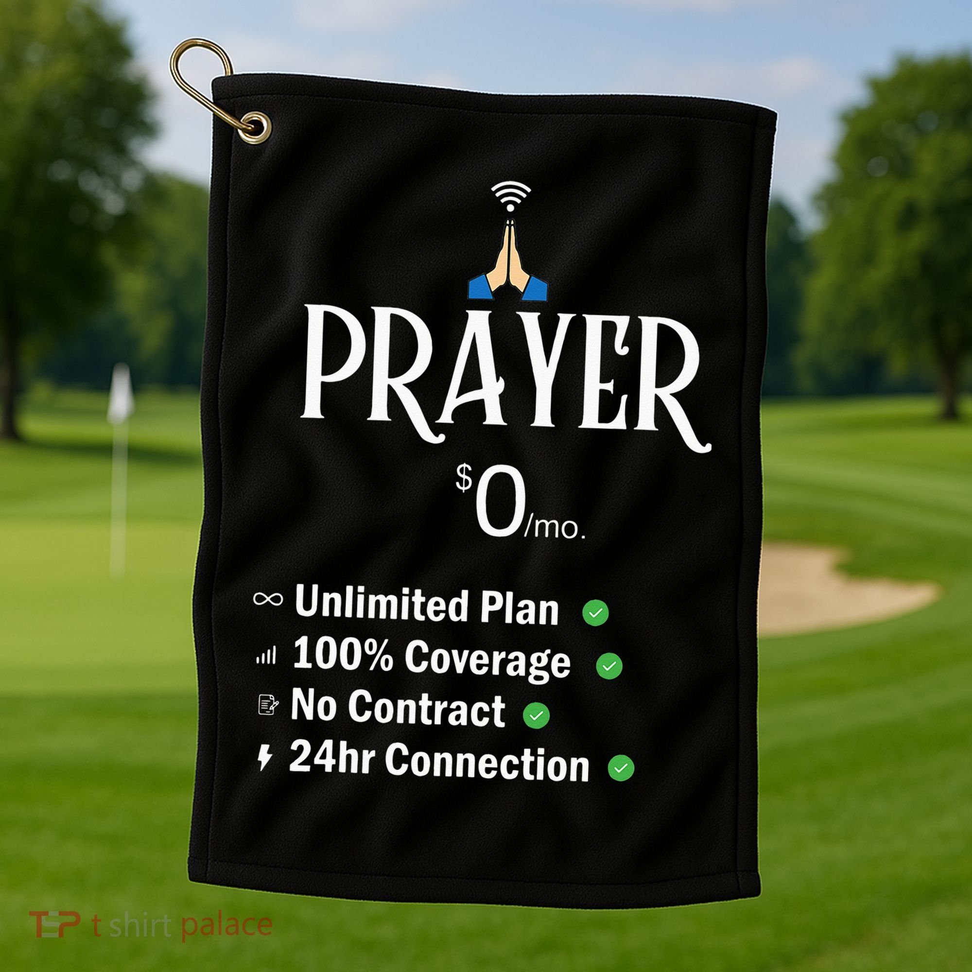 retro Christian Catholic Prayer About Jesus Golf Towel