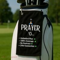 retro Christian Catholic Prayer About Jesus Golf Towel thumb 2