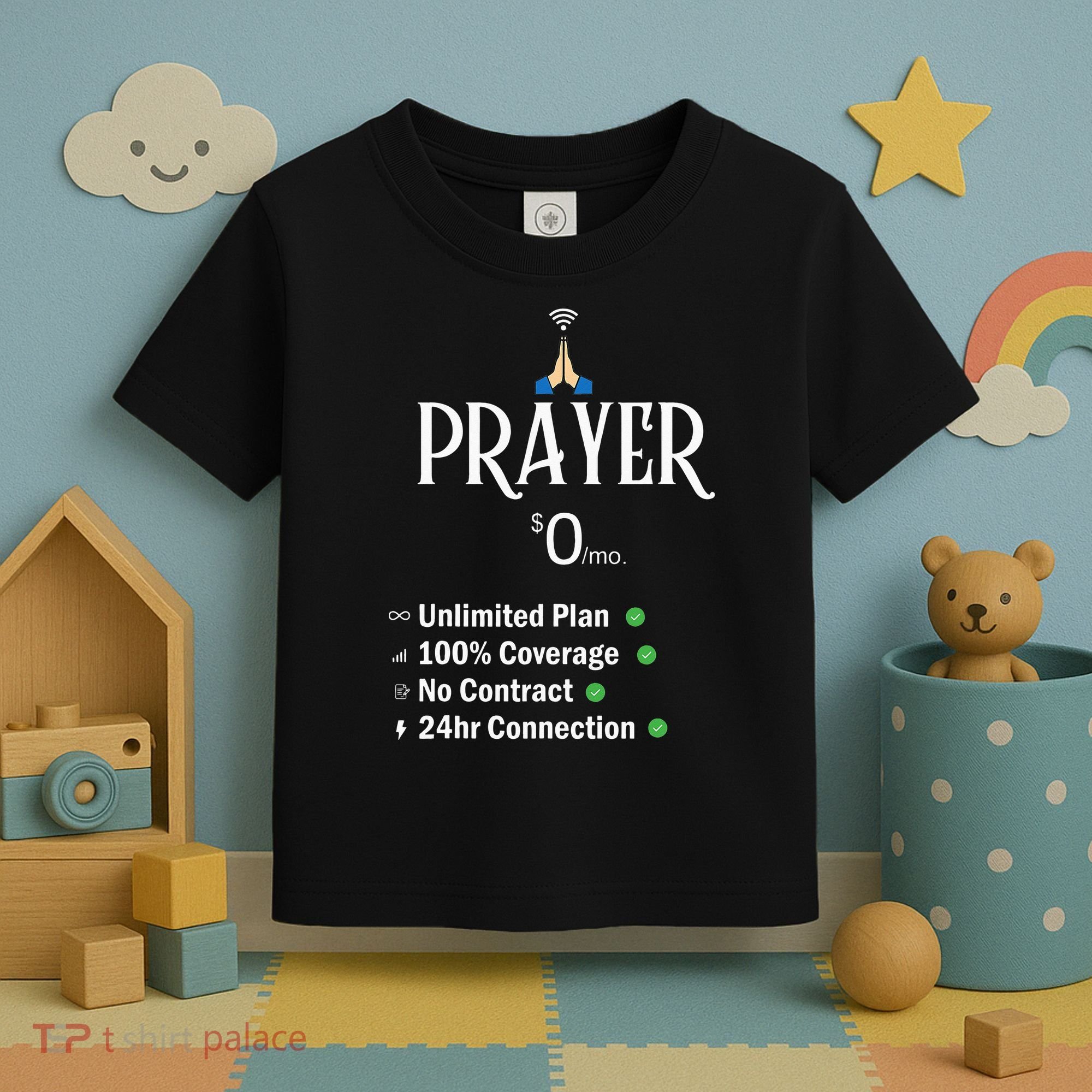 retro Christian Catholic Prayer About Jesus Toddler T-Shirt