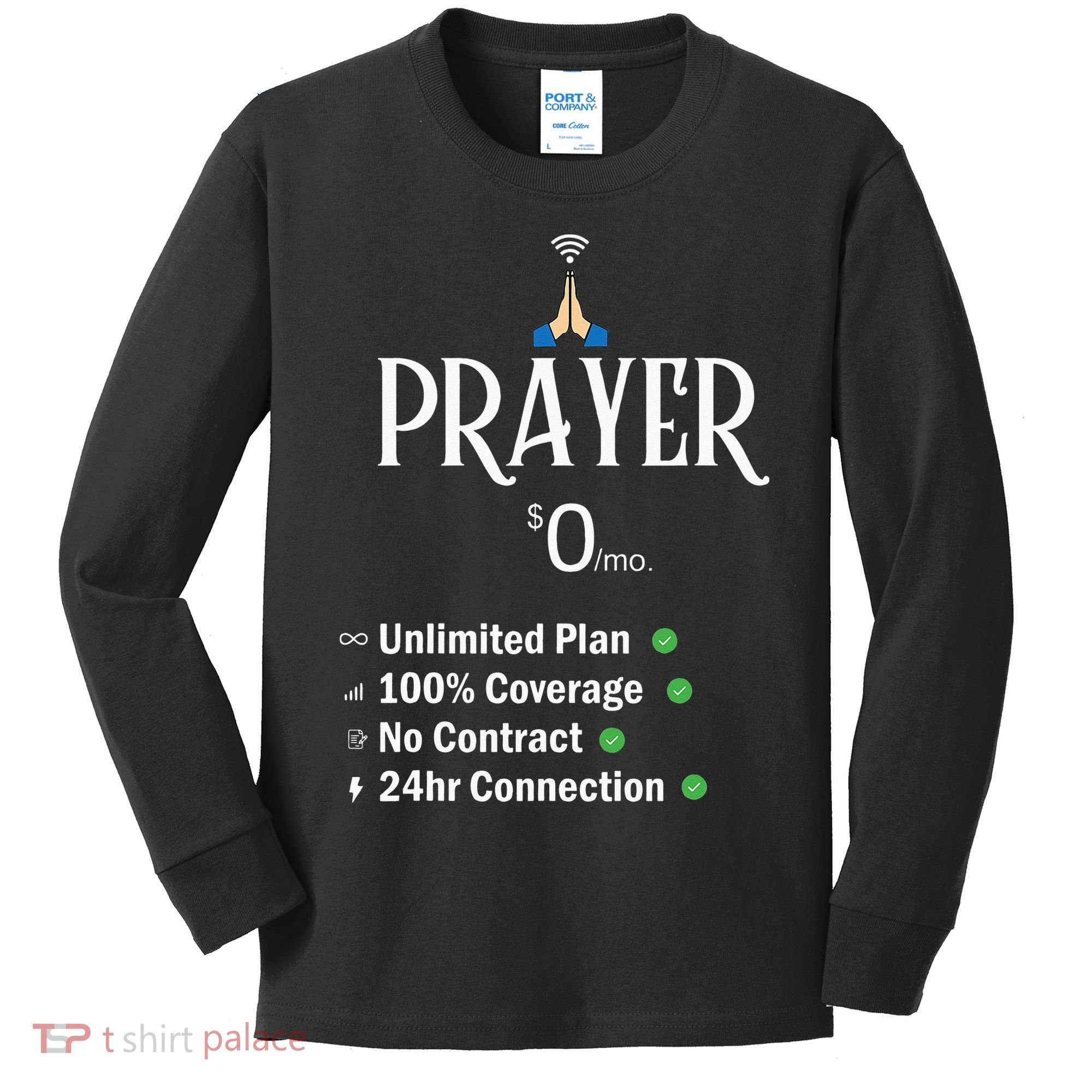 retro Christian Catholic Prayer About Jesus Kids Long Sleeve Shirt