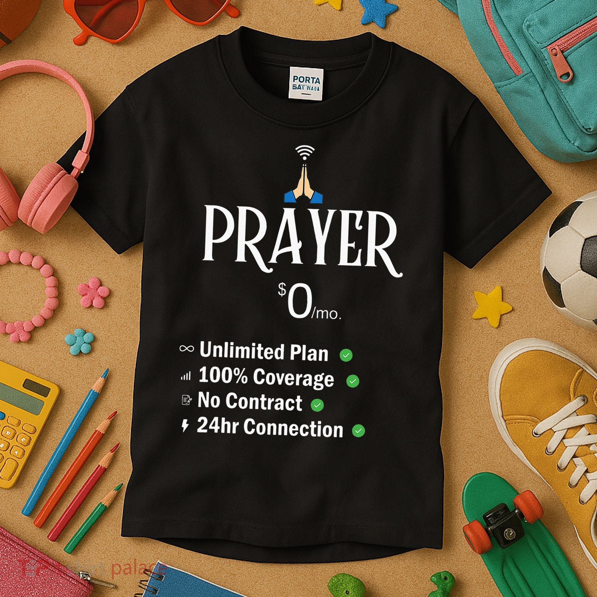 retro Christian Catholic Prayer About Jesus Kids T-Shirt