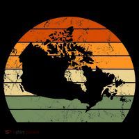 Retro Canada Canadian Map Sunset Canada Day Doggie Tank thumb 4