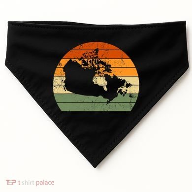 Retro Canada Canadian Map Sunset Canada Day USA-Made Doggie Bandana