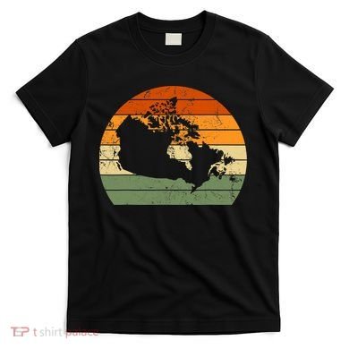Retro Canada Canadian Map Sunset Canada Day T-Shirt