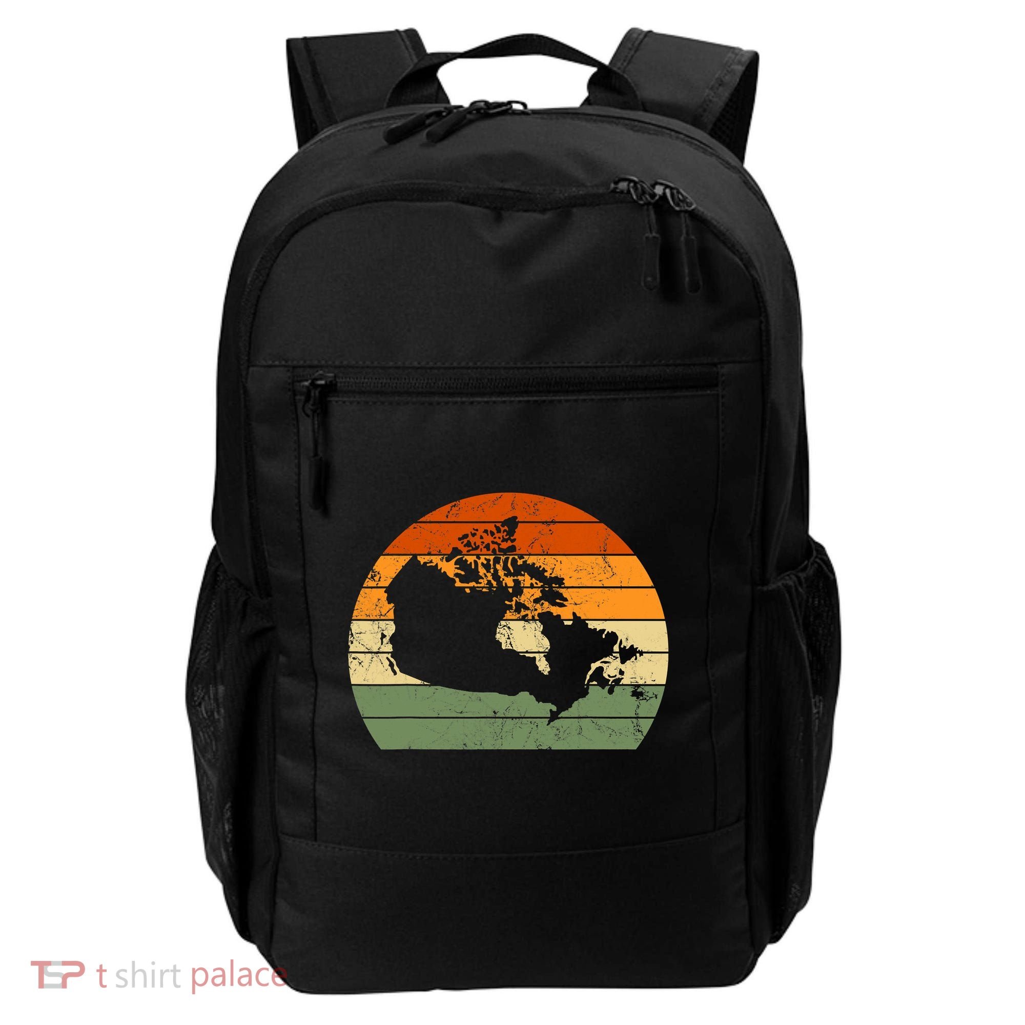 Retro Canada Canadian Map Sunset Canada Day Backpack
