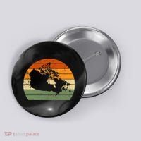 Retro Canada Canadian Map Sunset Canada Day Button thumb 0