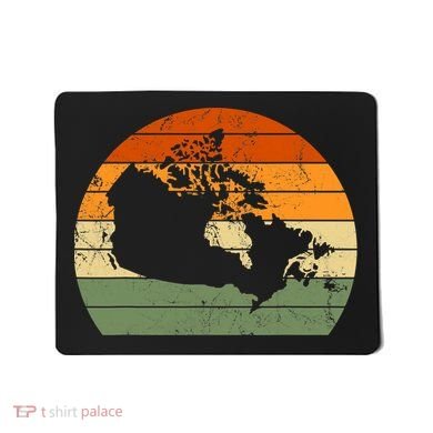 Retro Canada Canadian Map Sunset Canada Day Mousepad