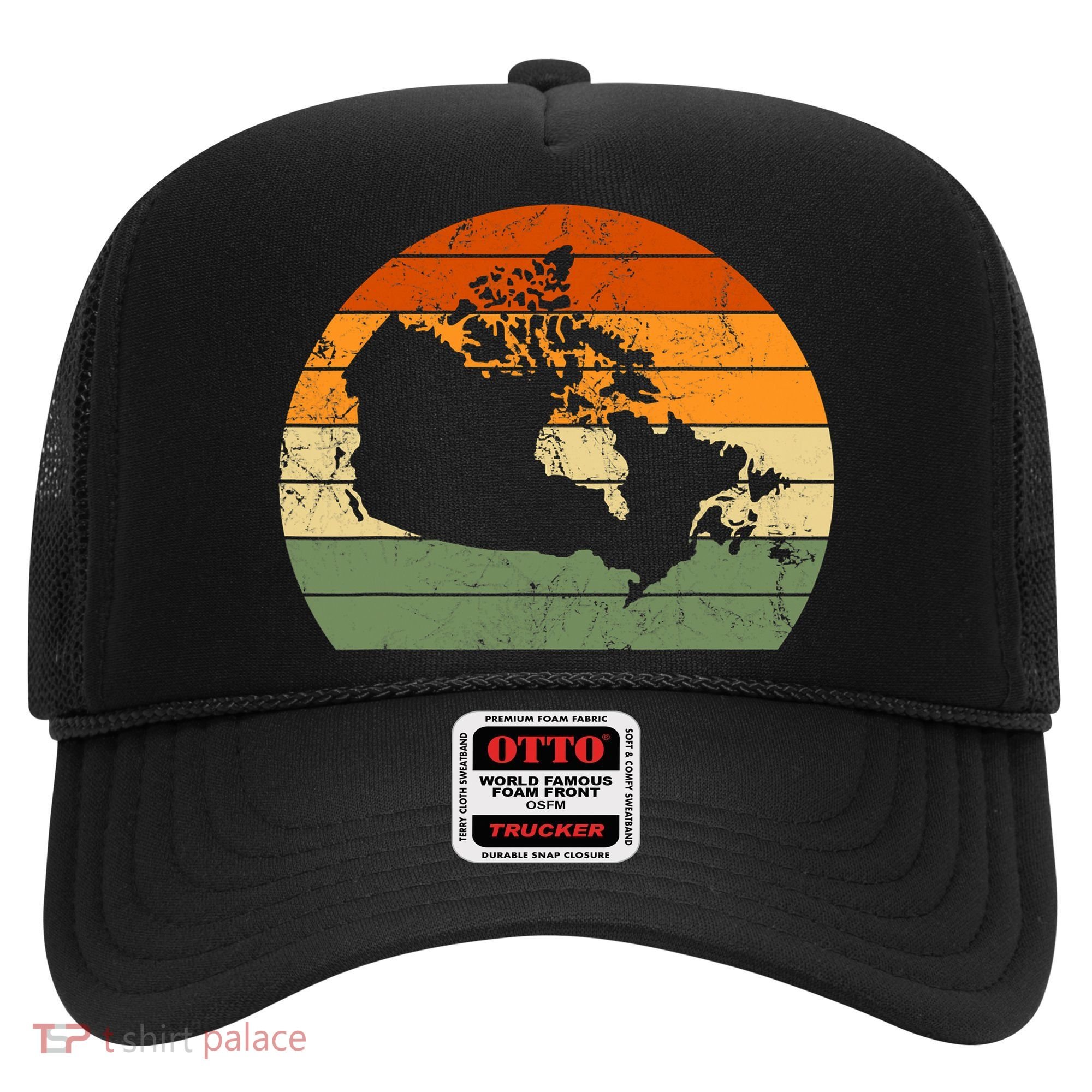 Retro Canada Canadian Map Sunset Canada Day Hat