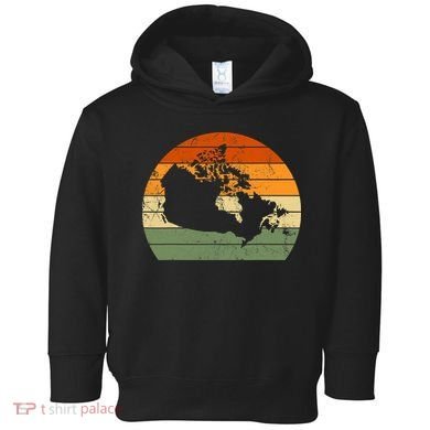 Retro Canada Canadian Map Sunset Canada Day Toddler Hoodie