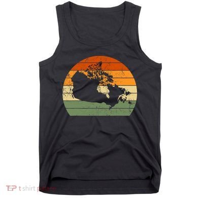 Retro Canada Canadian Map Sunset Canada Day Tank Top