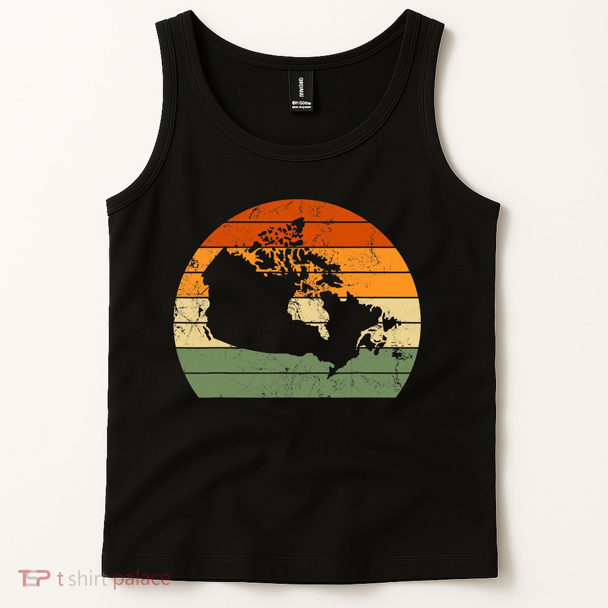 Retro Canada Canadian Map Sunset Canada Day Tank Top