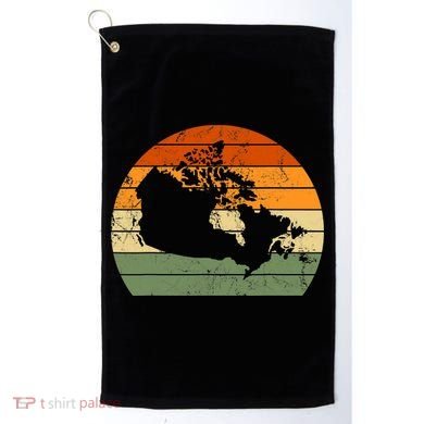 Retro Canada Canadian Map Sunset Canada Day Golf Towel